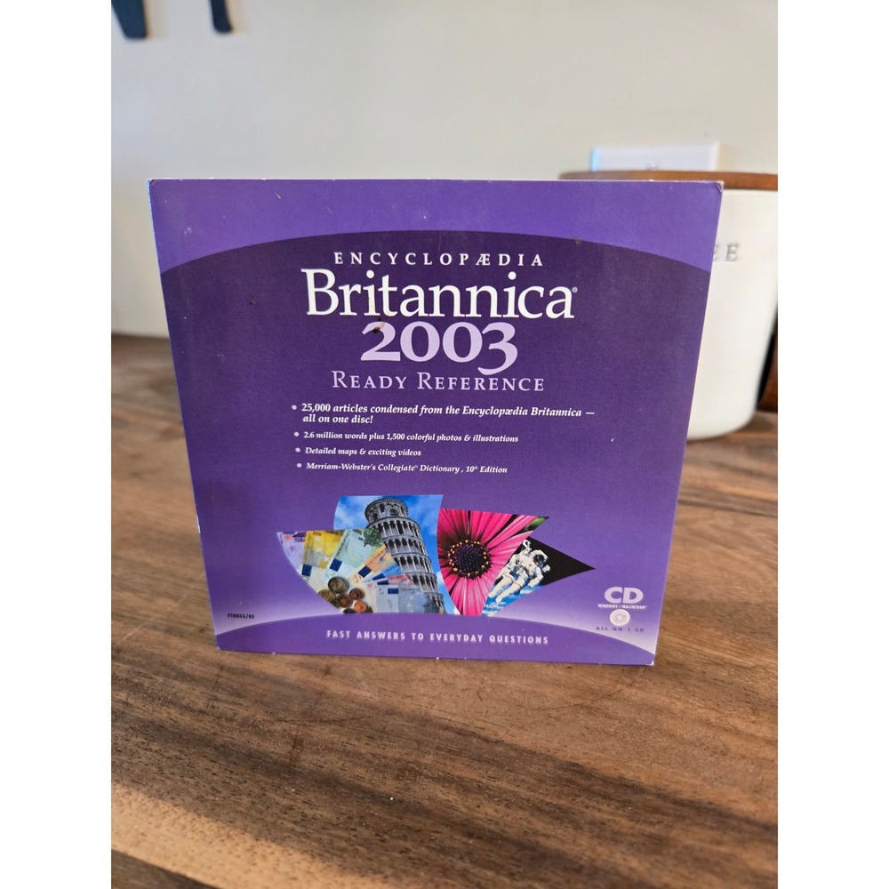 Encyclopaedia Britannica 2003 Ready Reference CD-ROM Windows Mac Software